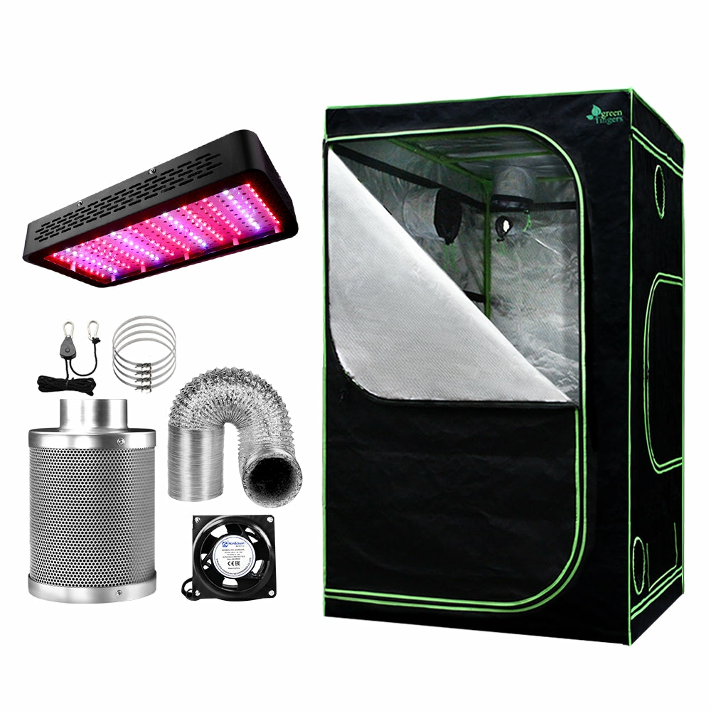 1200W Full-Spectrum Led Grow Tent Kit W/ Vent Fan Garden & Accessories