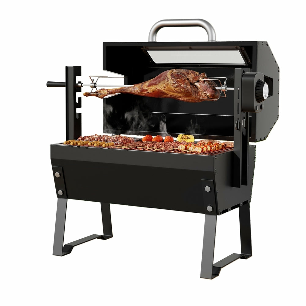 2-In-1 Electric Charcoal Bbq Grill & Smoker BBQs