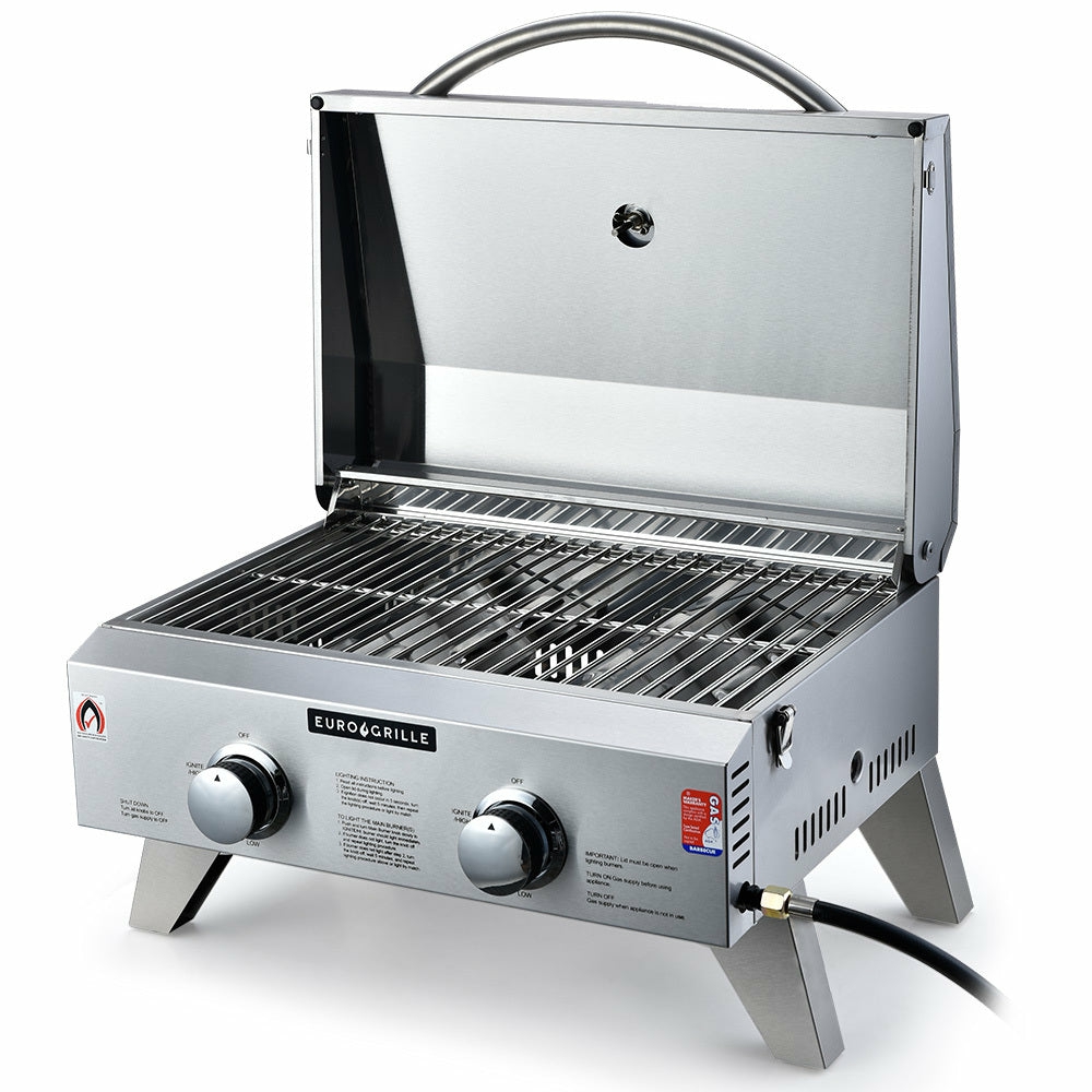 20,000 Btu Portable 2-Burner Stainless Steel Bbq BBQs