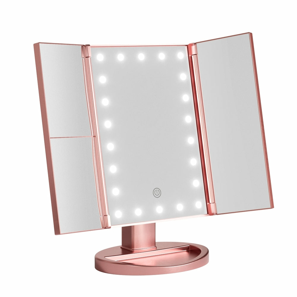 22 Led Touch Control Tri-Fold Makeup Mirror Health & Beauty