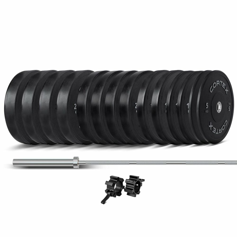 260Kg Rubber Olympic Bumper Plate Set With Zeus100 Barbell Fitness Accessories