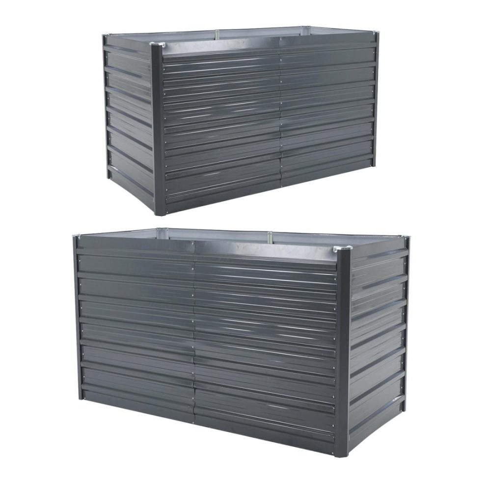 2X 2-In-1 Anti-Rust Raised Garden Bed Galvanized Steel Garden & Accessories