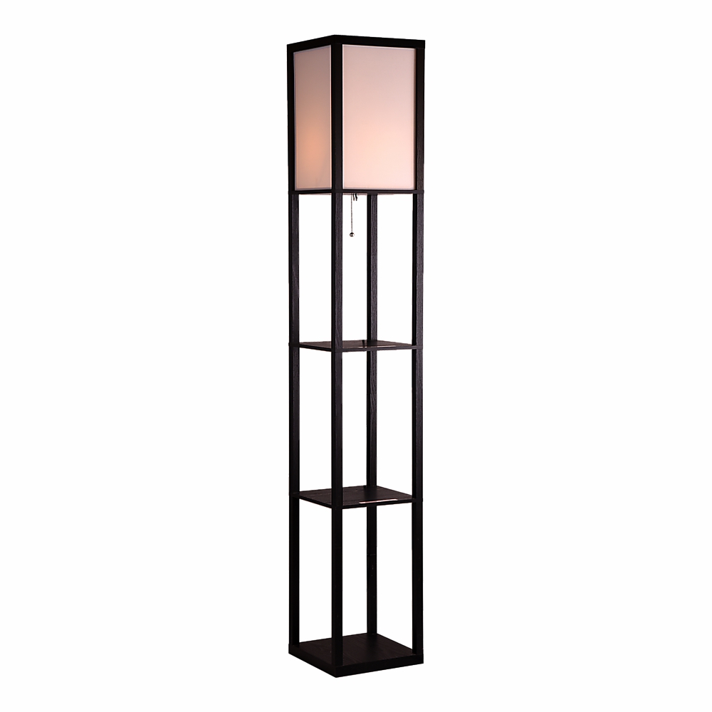 3-Shelf Wooden Floor Lamp Floor Lamps