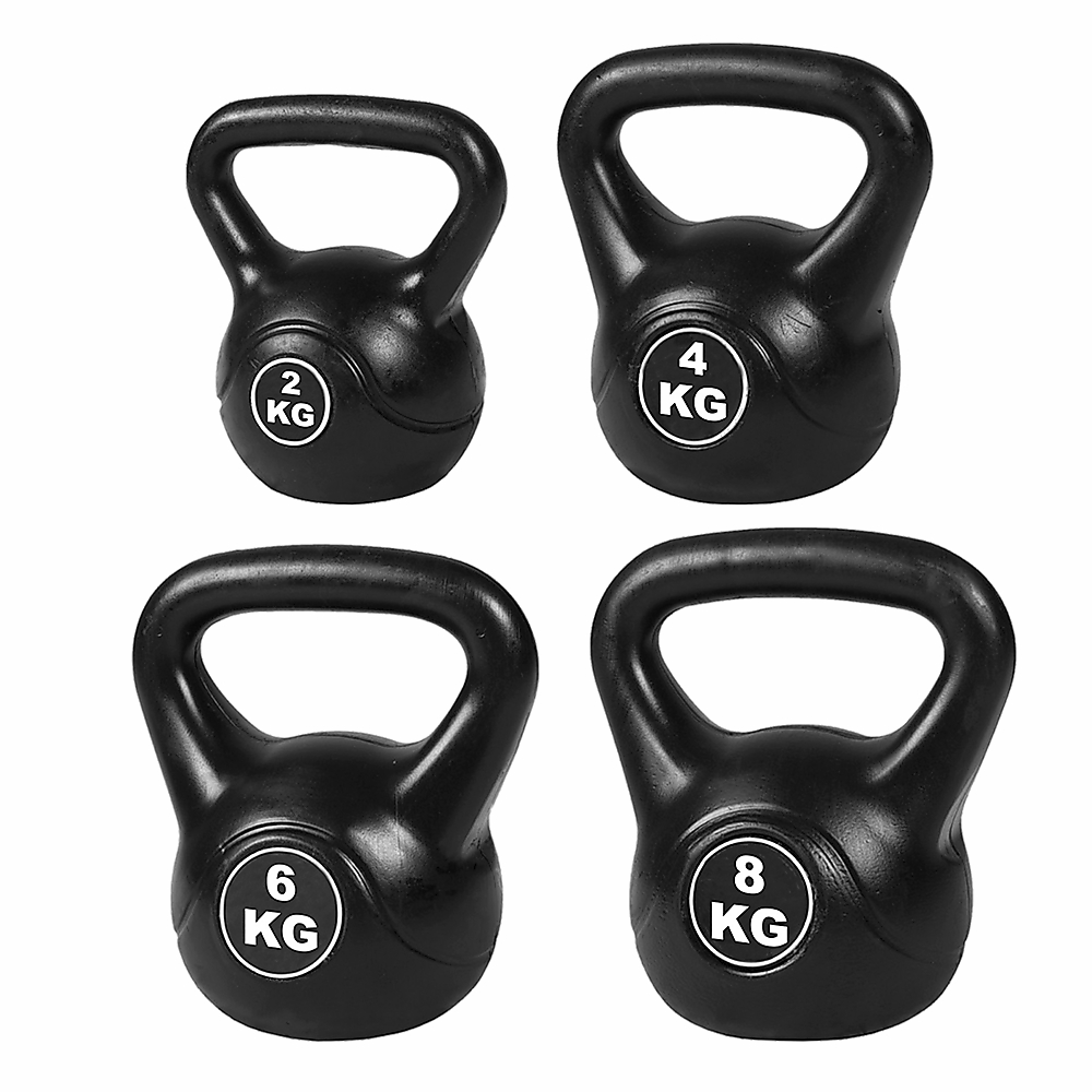 4Pcs Black Kettlebell Weight Set 2-8Kg Fitness Accessories