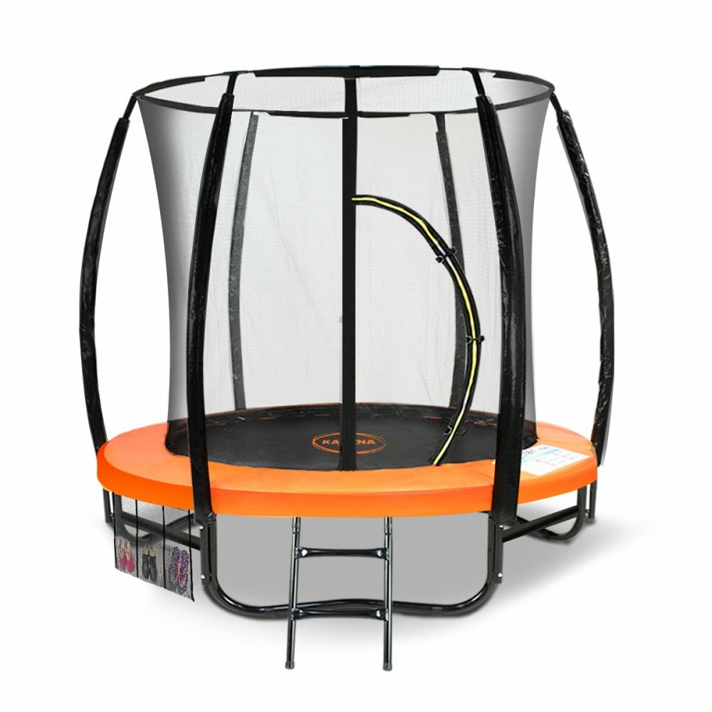 6Ft Uv-Stabilised Orange Trampoline With Safety Enclosure Sport Activities