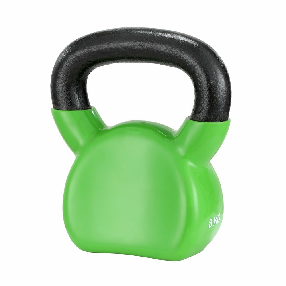 8Kg Pvc Neoprene Kettlebell Set With Flat Base Fitness Accessories