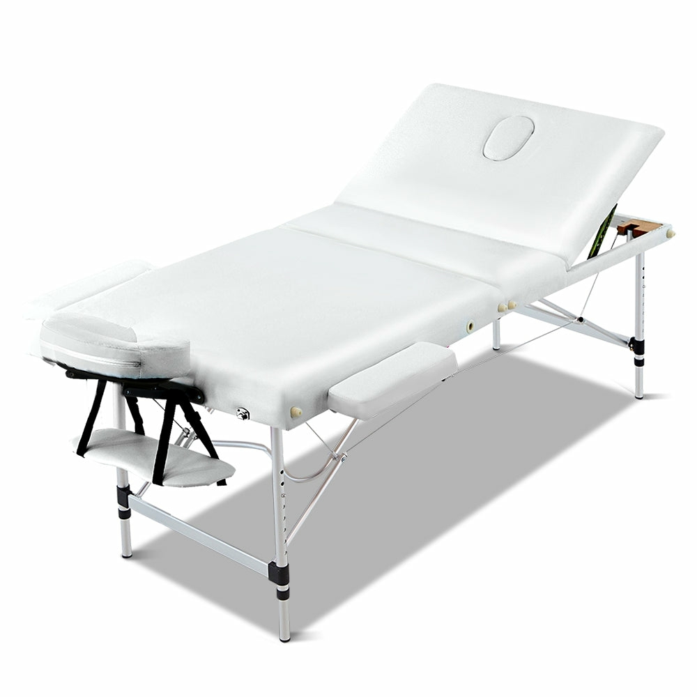 Adjustable 3 Fold Aluminium Portable Massage Table 75Cm Health & Beauty