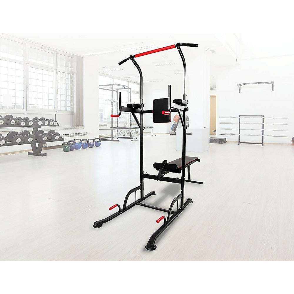 Adjustable Power Tower Multi-Station Weight Bench W/ Cushion Fitness Accessories