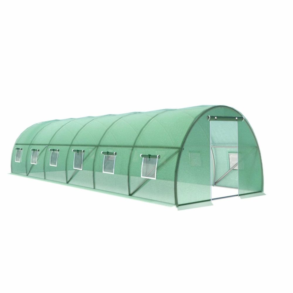 All-Weather Steel Greenhouse Tunnel W/ Ventilation Windows Garden & Accessories