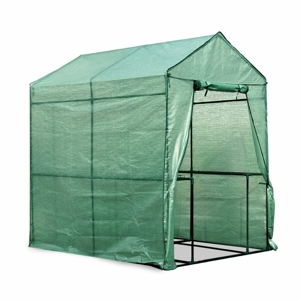 All-Weather Walk-In Greenhouse With 4 Shelves, Garden & Accessories