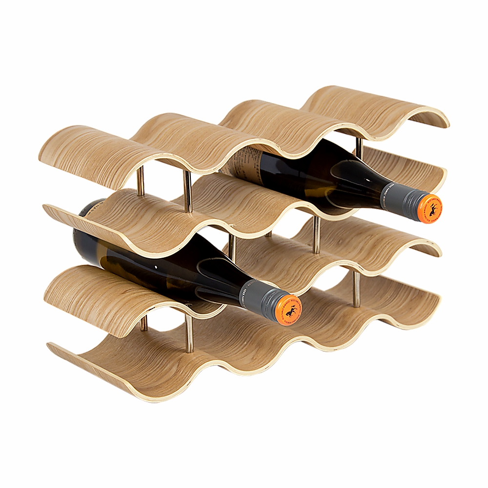 Bamboo Wine Rack Holds 15 Bottles And 6 Glasses Homwares