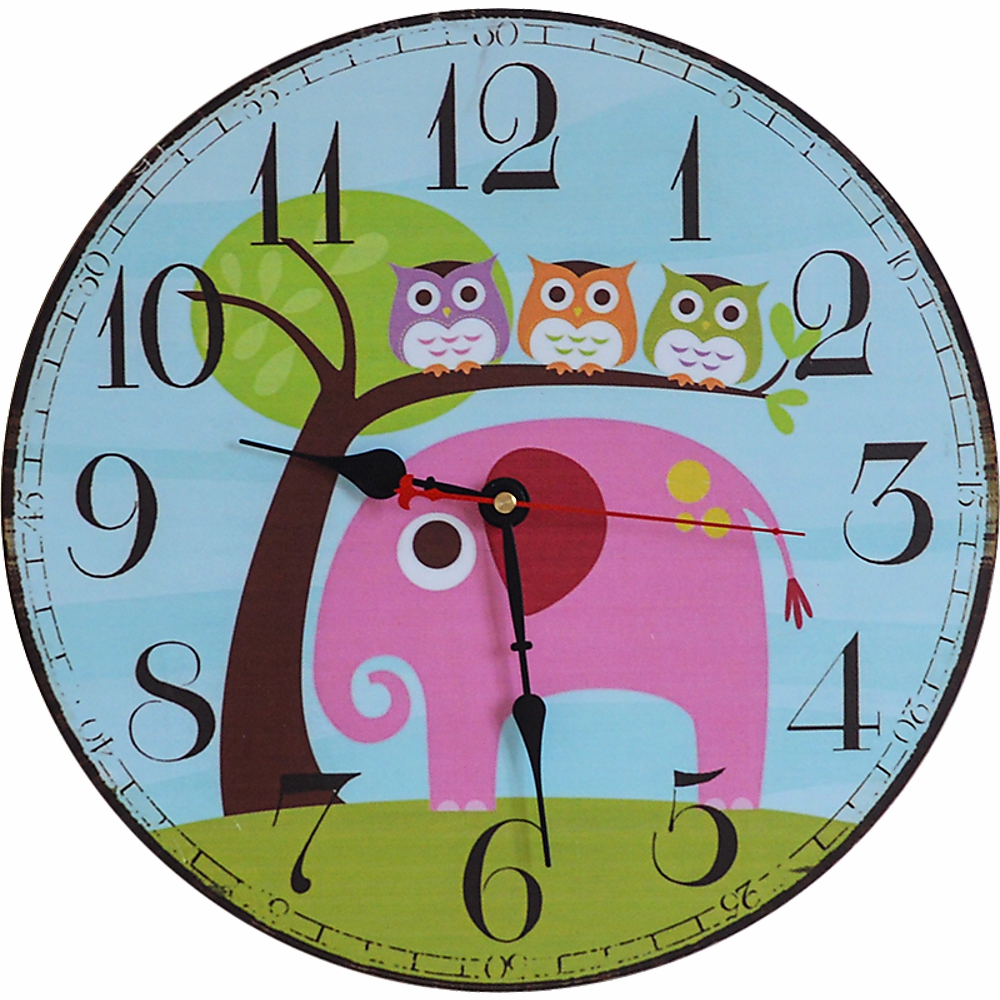 Colorful Animal-Themed Kids Wall Clock Decor