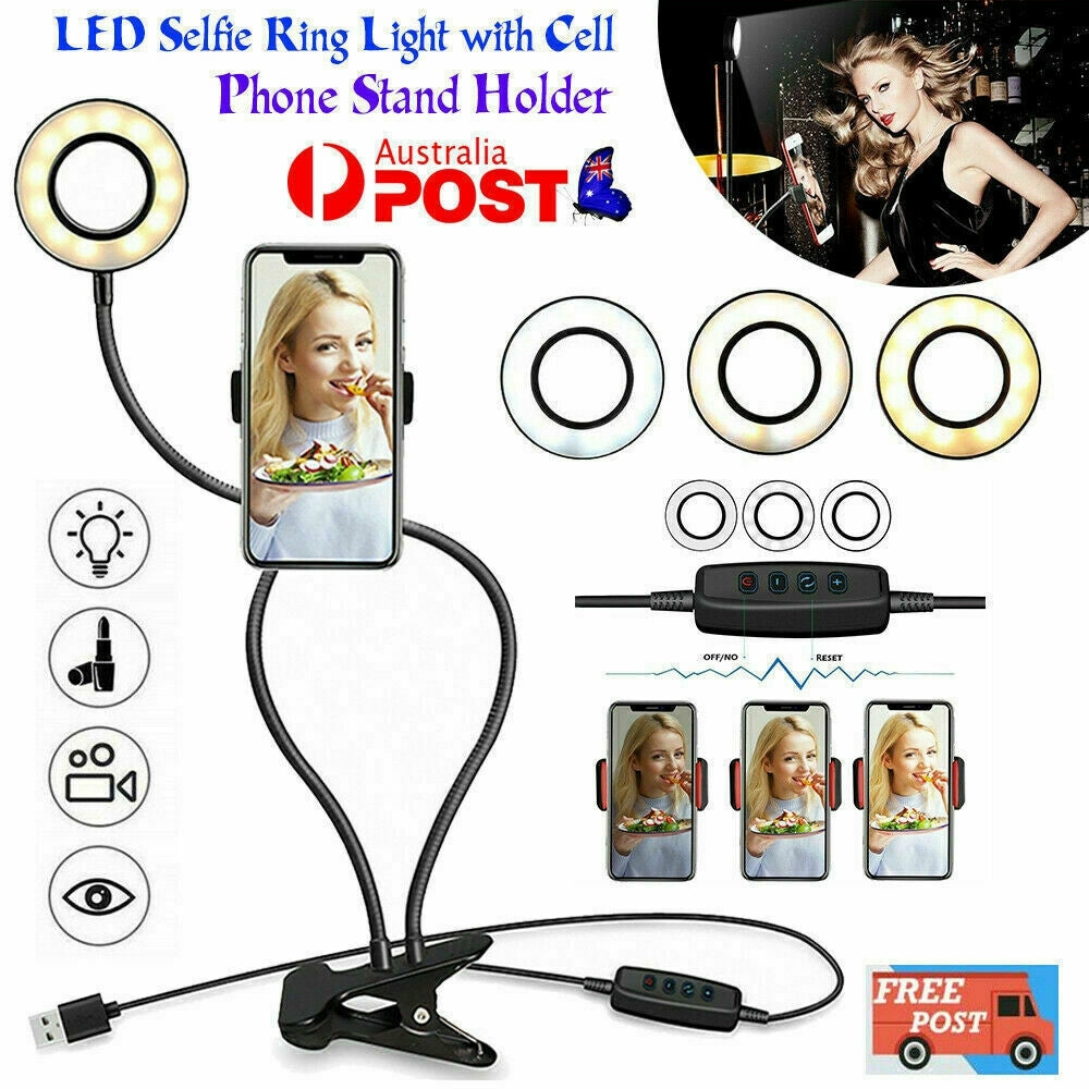 Dimmable Led Selfie Ring Light With Phone Holder & Tripod Health & Beauty