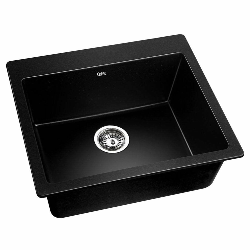 Durable Black Granite Composite Kitchen Sink Fixtures