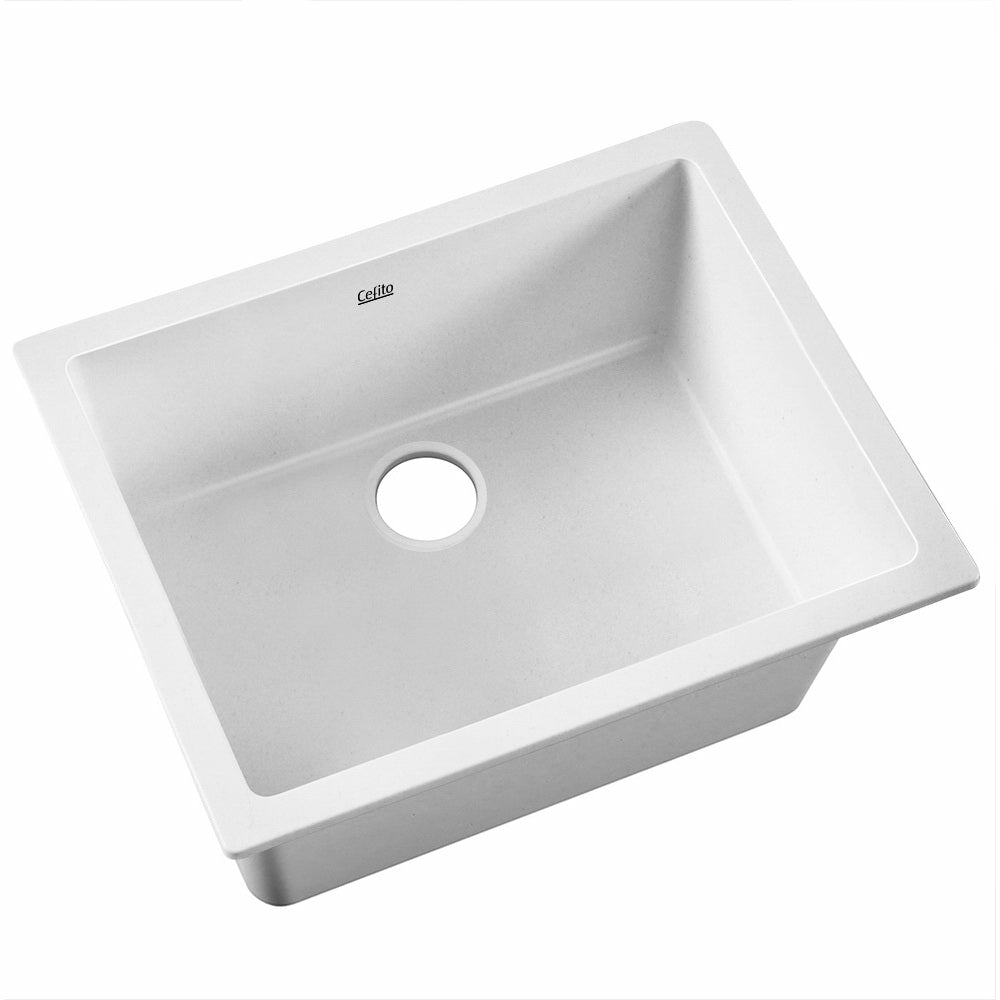 Durable Granite Composite Kitchen Sink 61X47Cm Fixtures