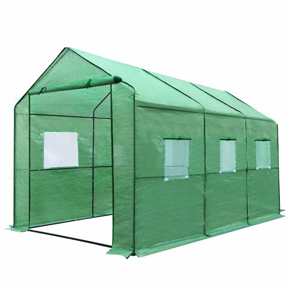 Durable Steel Greenhouse 3.5X2X2M W/ Ventilation Windows Garden & Accessories