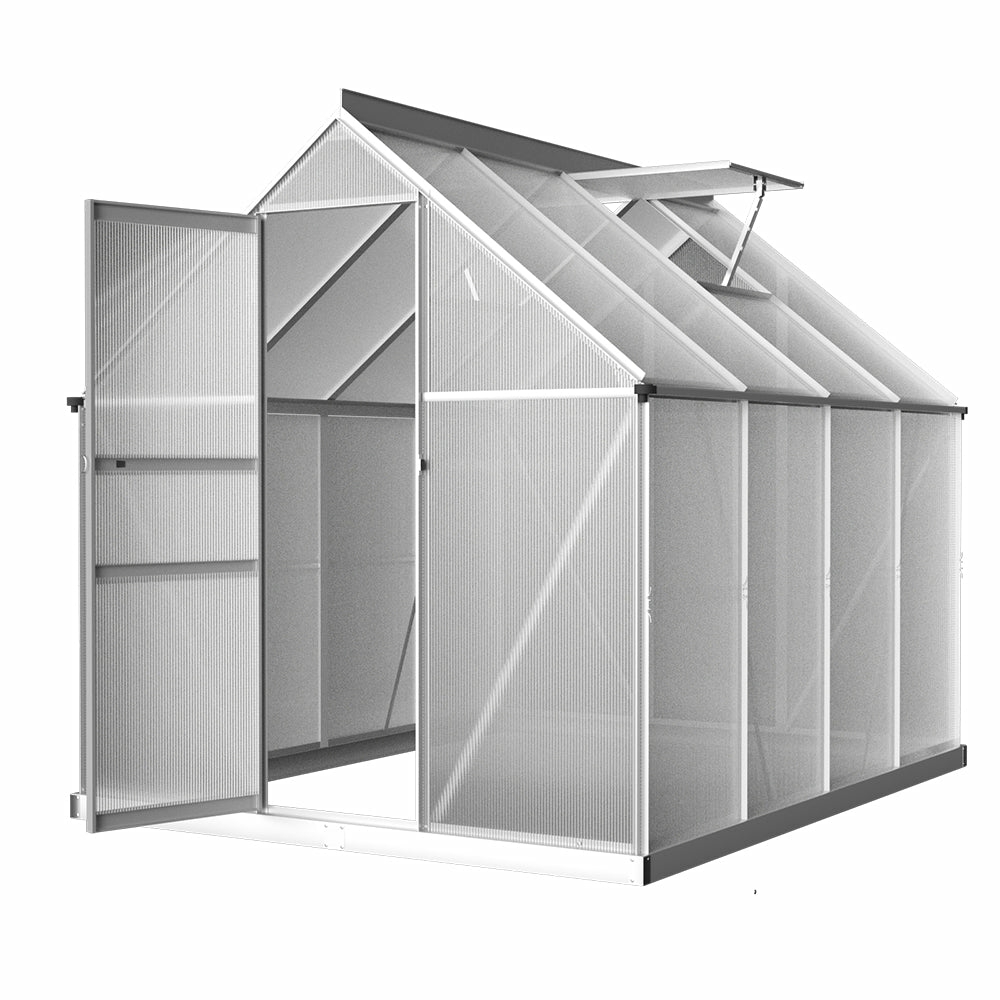 Durable Twin-Wall Pc Aluminium Greenhouse With Vents Garden & Accessories