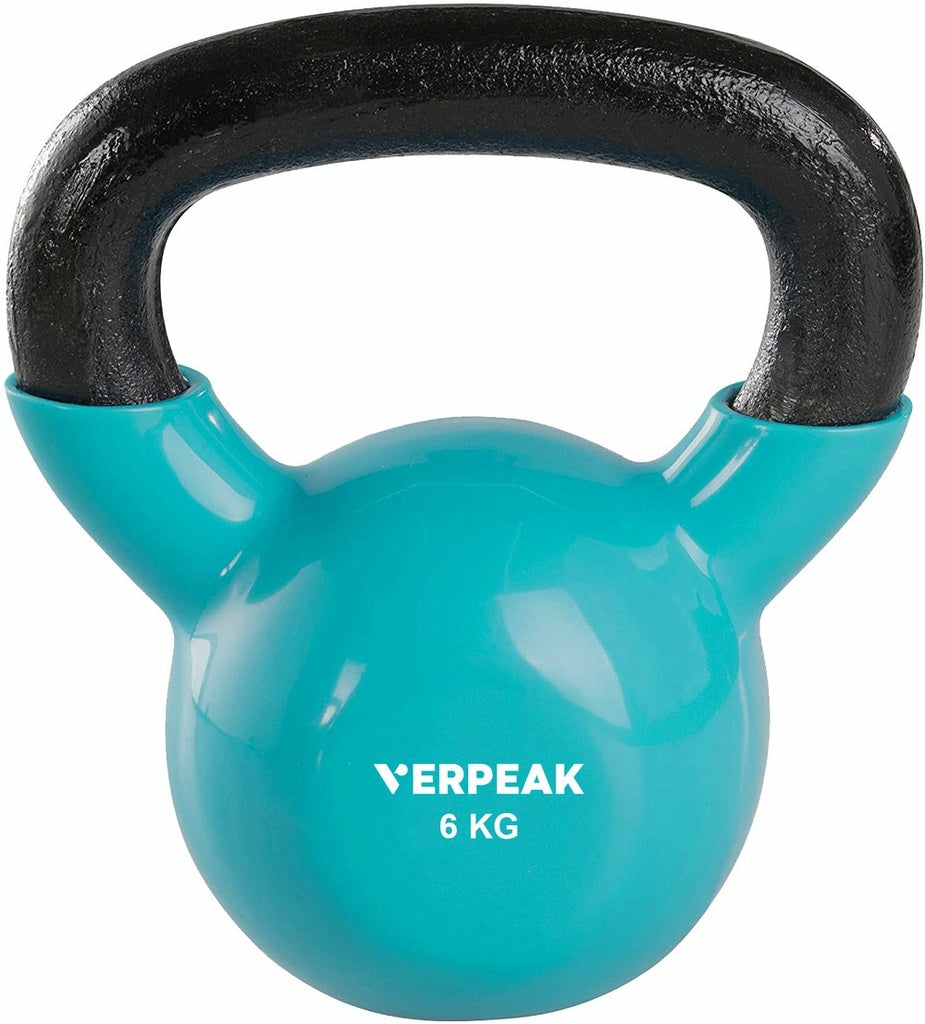 Durable Vinyl Kettlebell 6Kg With Flat Bottom Fitness Accessories