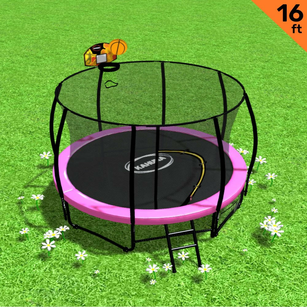 Heavy Duty 16Ft Trampoline With Basketball Hoop Set Sport Activities