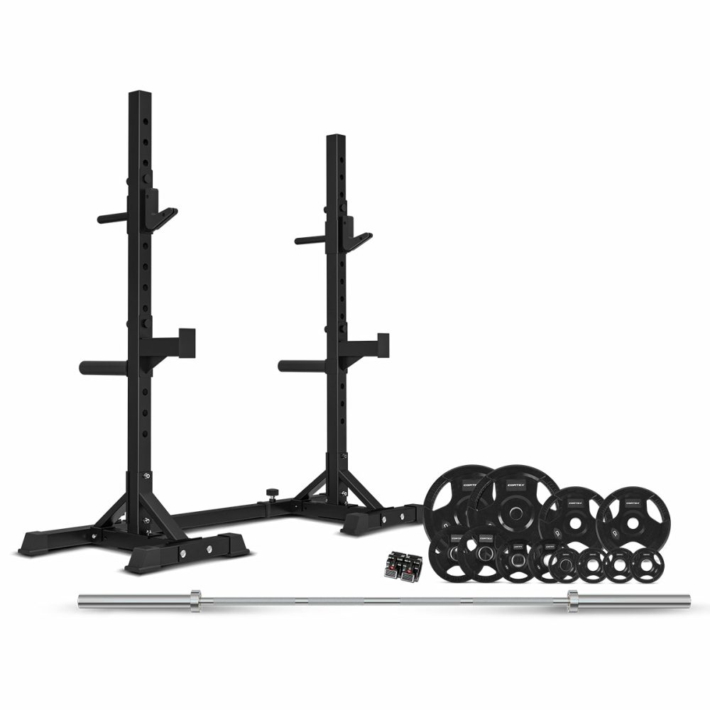 Heavy Duty Adjustable Squat Rack + 100Kg Weights Package Fitness Accessories