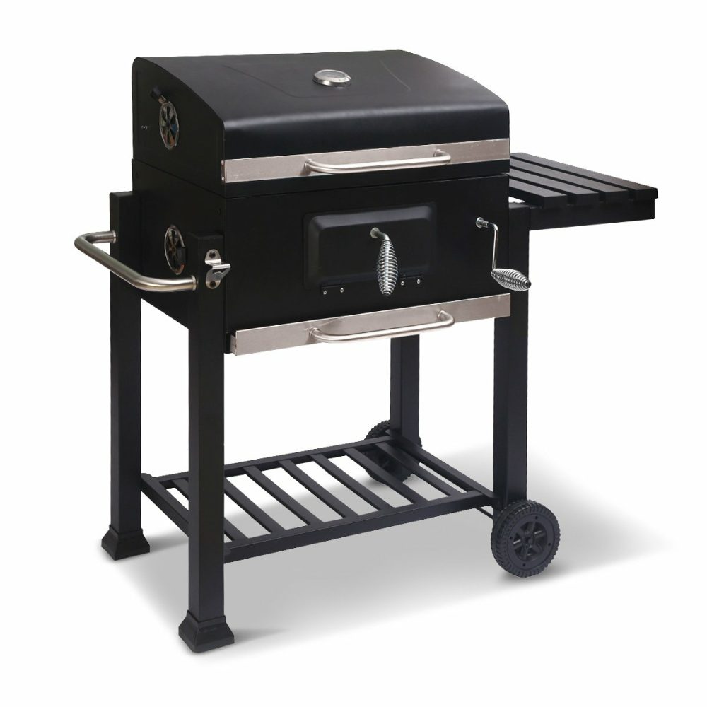 Heavy-Duty Steel Outdoor Bbq Grill W/Side Table & Vents BBQs