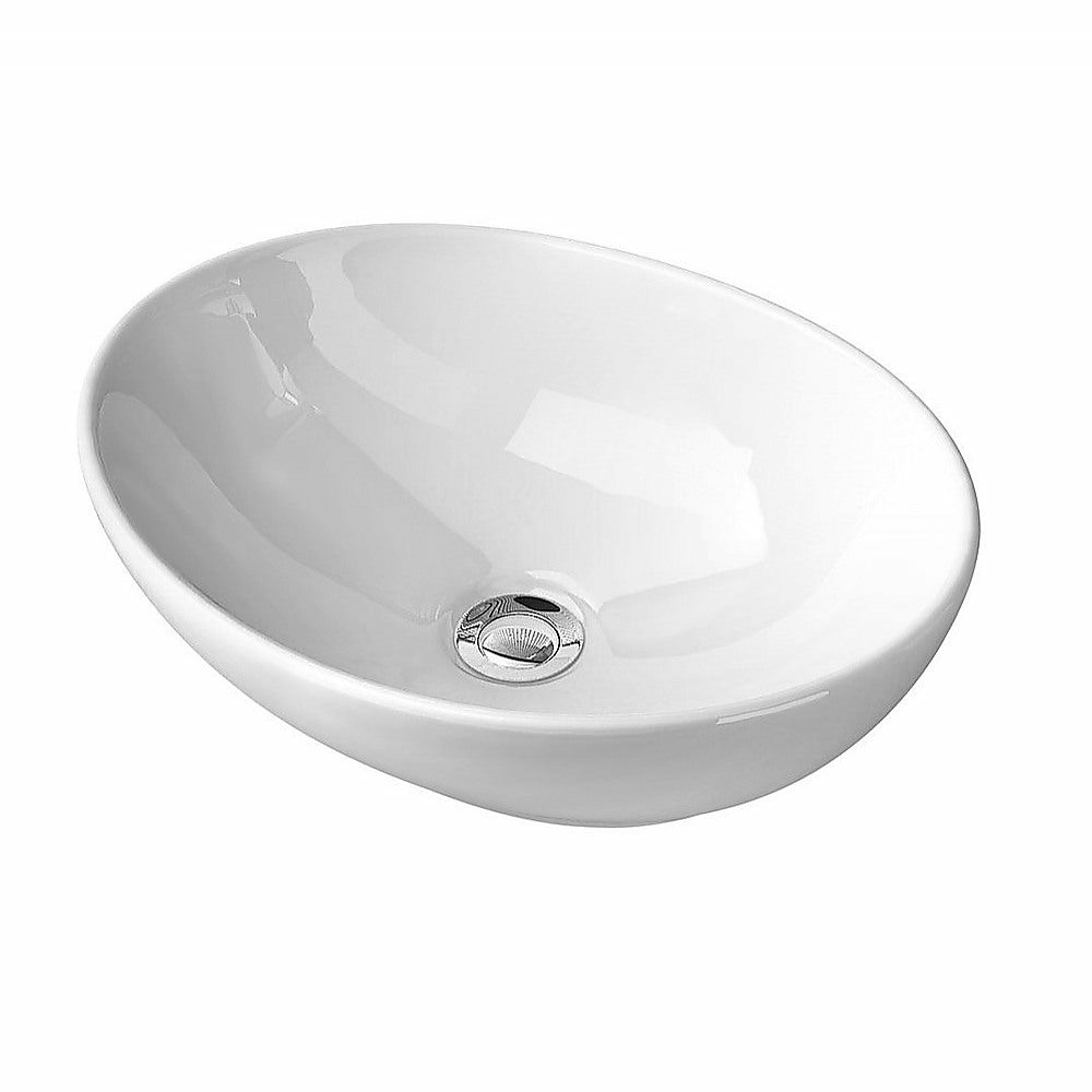 High Gloss Ceramic Vanity Sink Oval Top Mount Bathroom Basin Ceramic Vanity Sinks