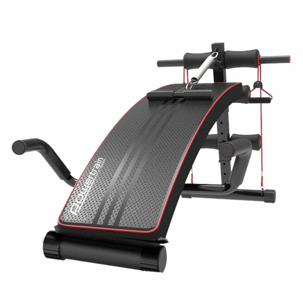 Incline Sit-Up Bench With Resistance Bands And Rowing Bar Rowing Machines