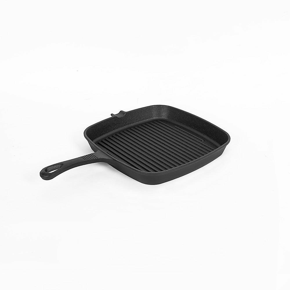 Large Nonstick Cast Iron Grill Plate Frying Pan 36Cm Homwares