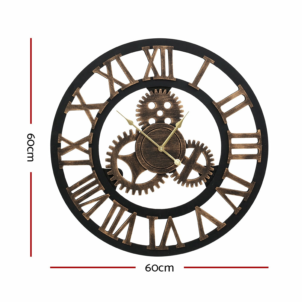 Large Retro Steampunk Wall Clock With Metal Hands Decor