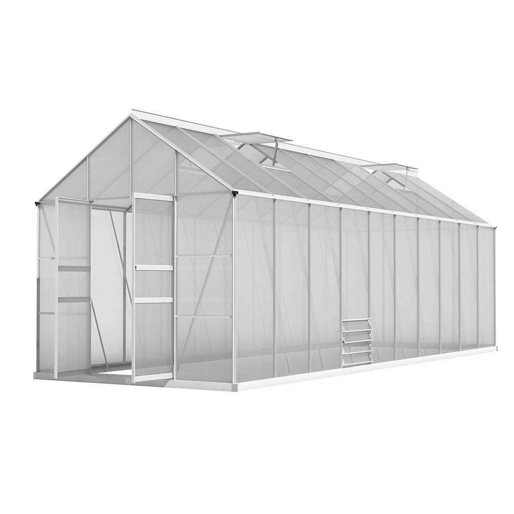 Large Uv-Resistant Aluminium Greenhouse 6X2.4M Garden & Accessories