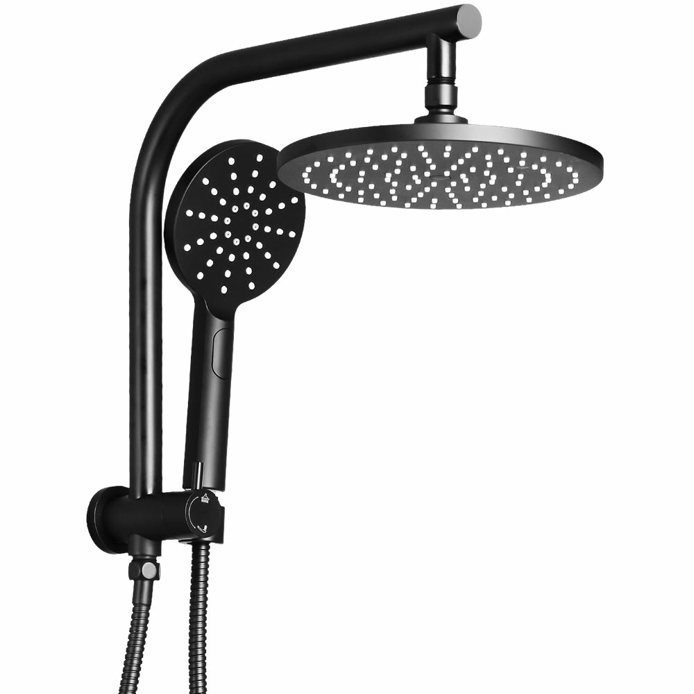 Matte Black Brass 9” Rain Shower Head Set Handheld Fixtures