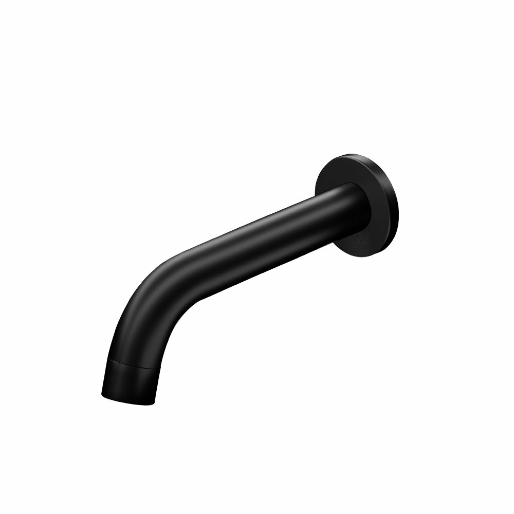 Matte Black Brass Bathroom Mixer Spout Wall Tap Fixtures