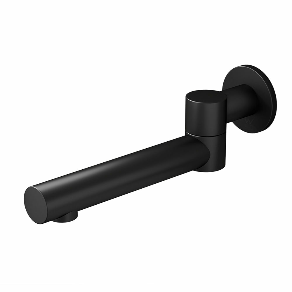 Matte Black Brass Wall-Mounted Bathroom Mixer Spout Fixtures