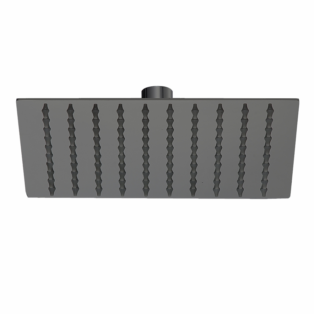 Matte Black Cascade Square Rain Shower Head 200Mm 304Ss Fixtures