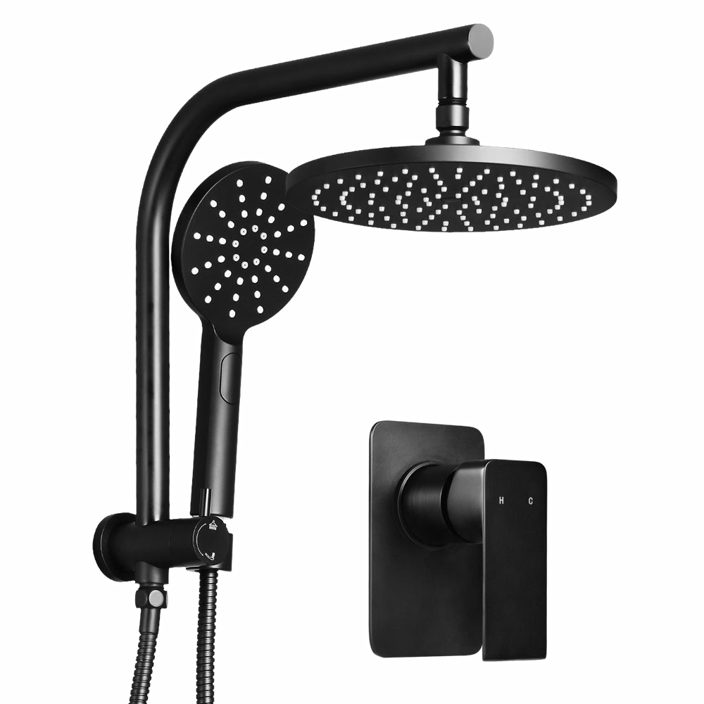 Matte Black High-Pressure Rain Shower Head Set Fixtures