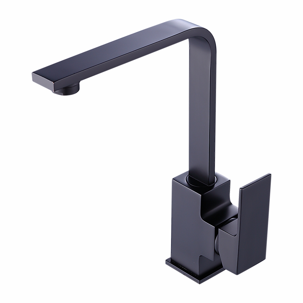 Matte Black Solid Brass Kitchen Mixer Tap Fixtures