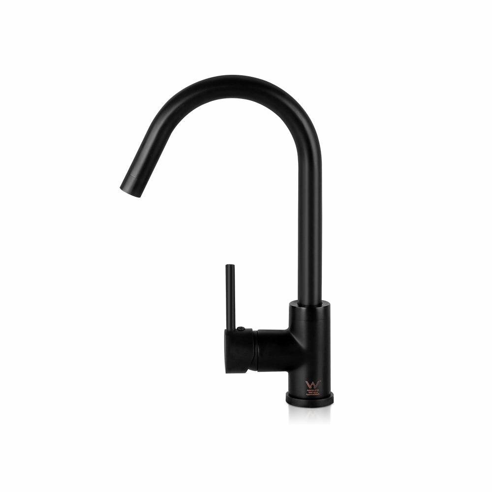 Matte Black Swivel Kitchen Mixer Tap 360° Ceramic Brass Fixtures