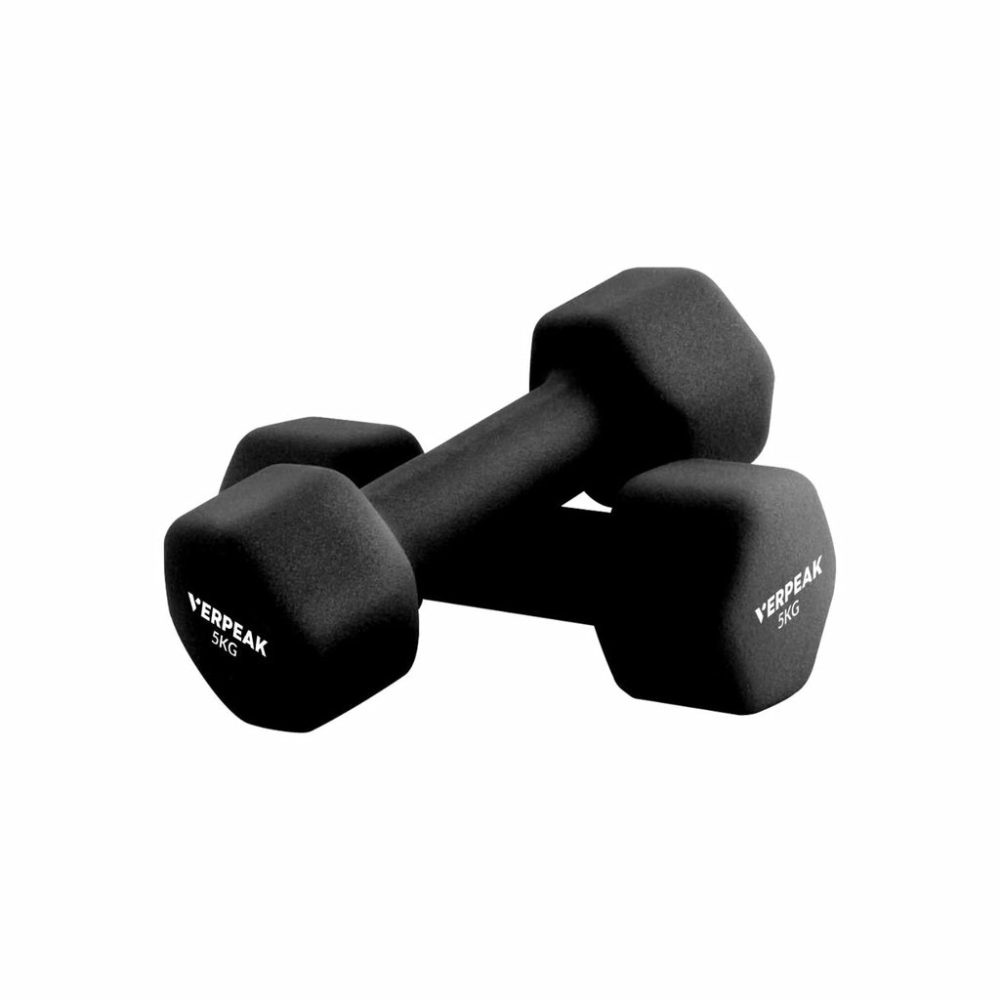 Neoprene Dumbbell Set 5Kg X2 Non-Slip Hex Dumbbells