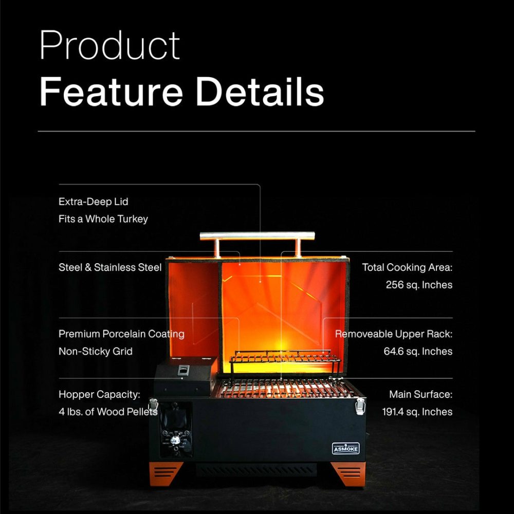 Portable 8-In-1 Wood Pellet Grill With Asca System BBQs