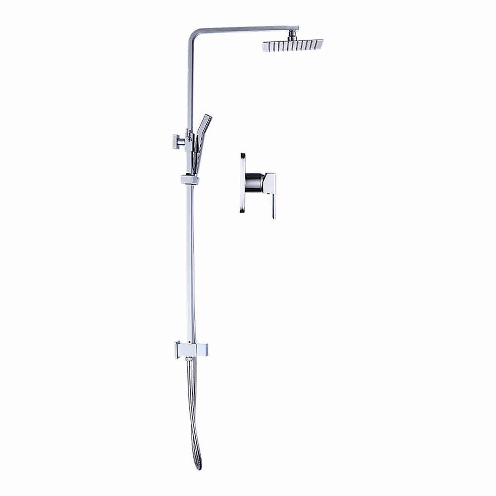 Premium Chrome Dual Rain Shower Head Set Fixtures