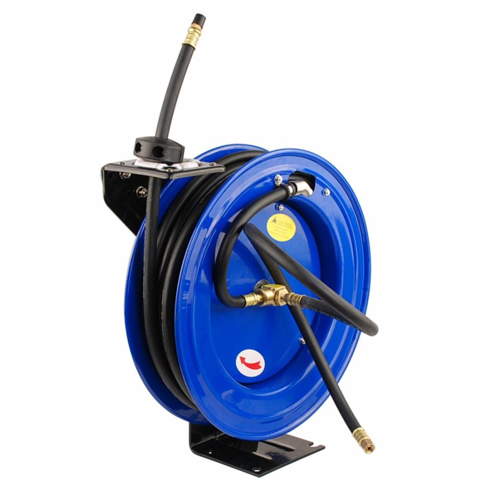 Retractable 15M Air Hose Reel 300Psi Heavy-Duty Steel Garden & Accessories