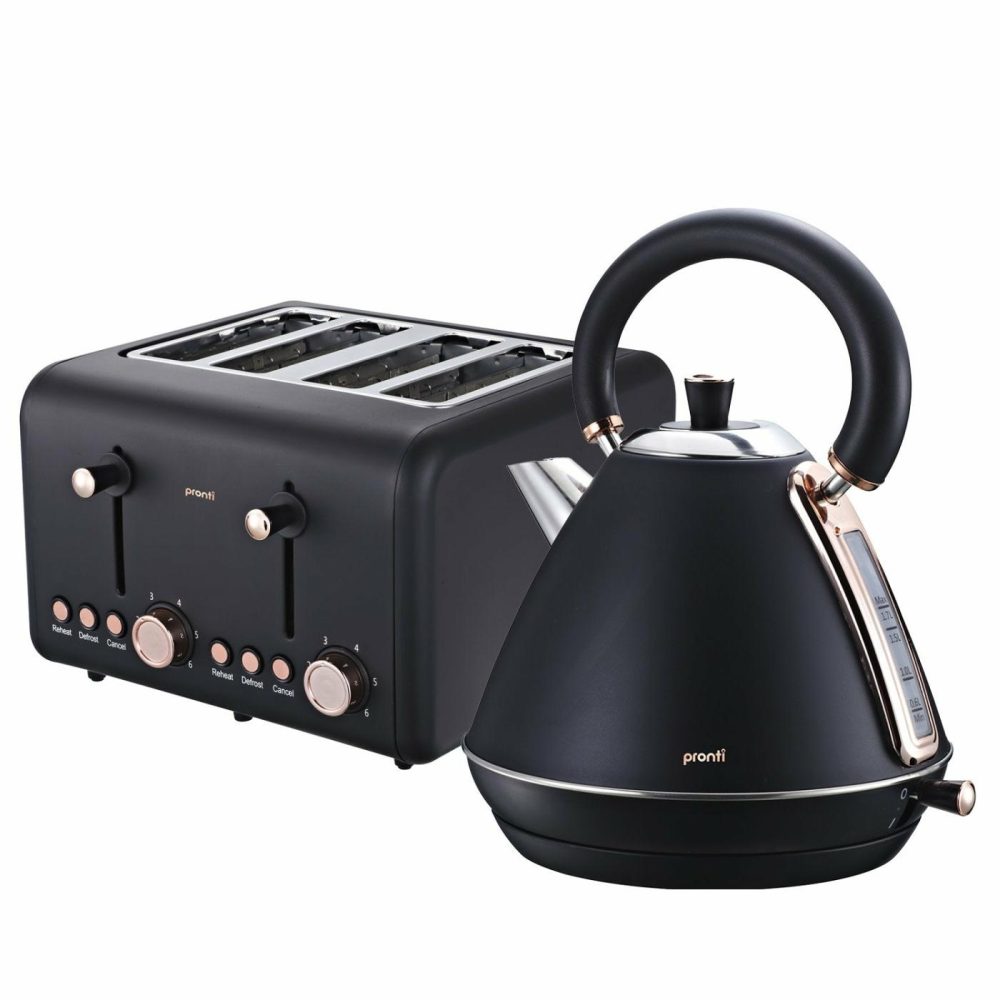 Rose Trim Kettle & 4-Slice Toaster Set Fitness Accessories