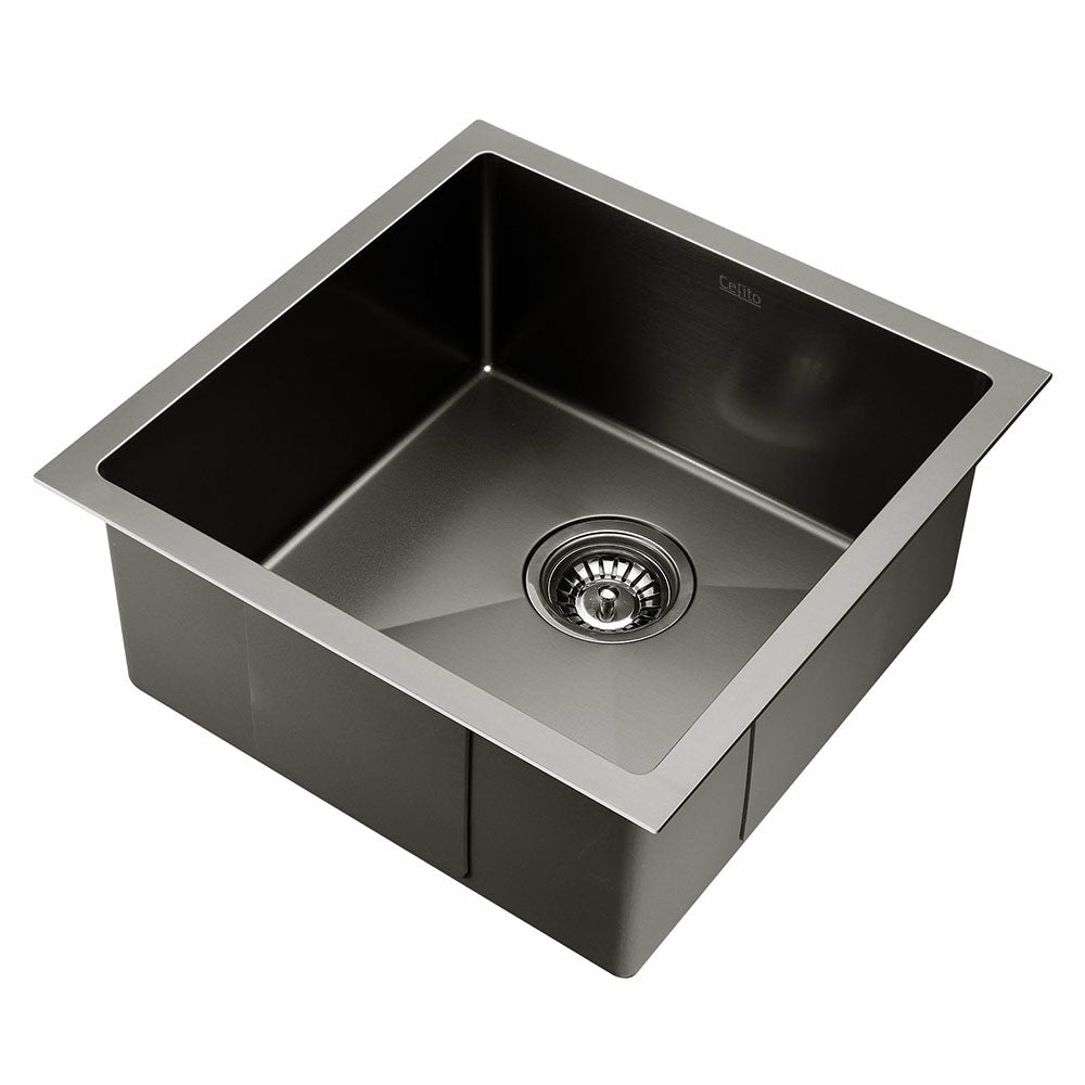 Scratch-Proof Stainless Steel Kitchen Sink 44X44Cm, Fixtures