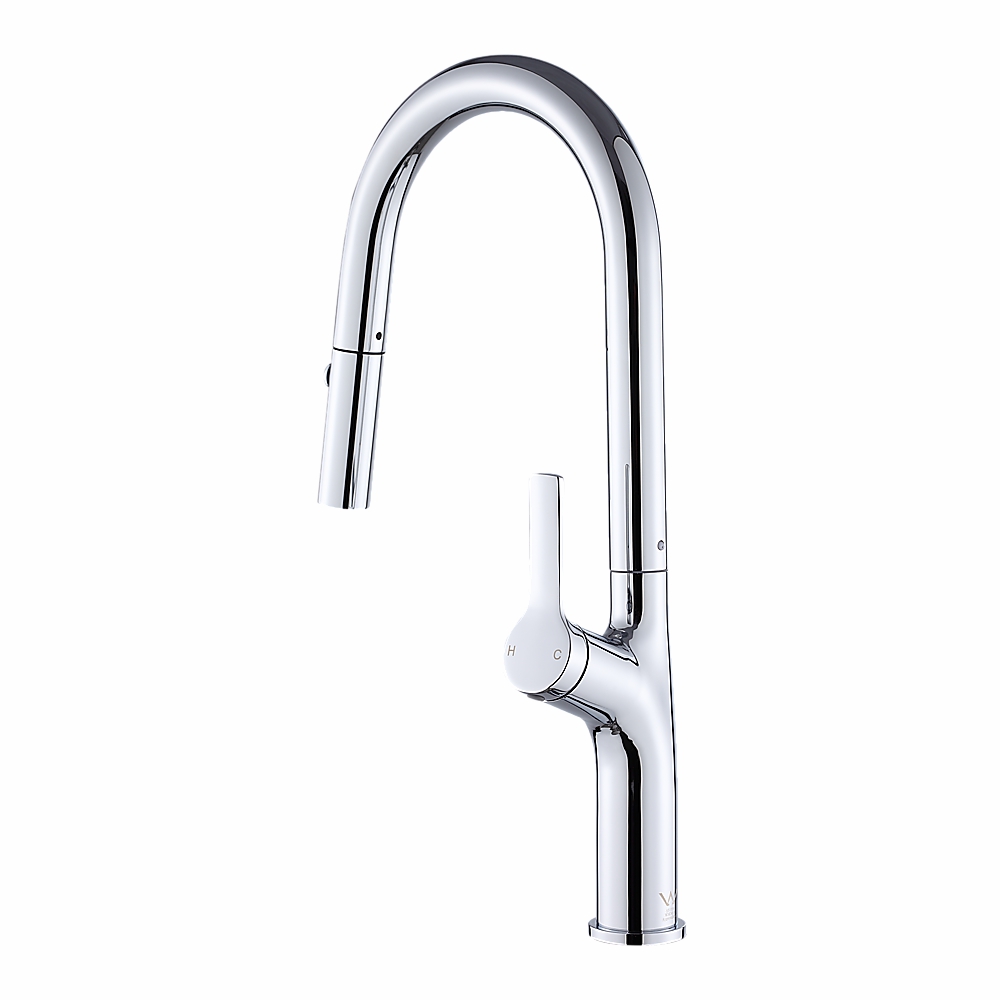 Stainless Steel Pull-Out Kitchen Mixer Tap With Spray Fixtures