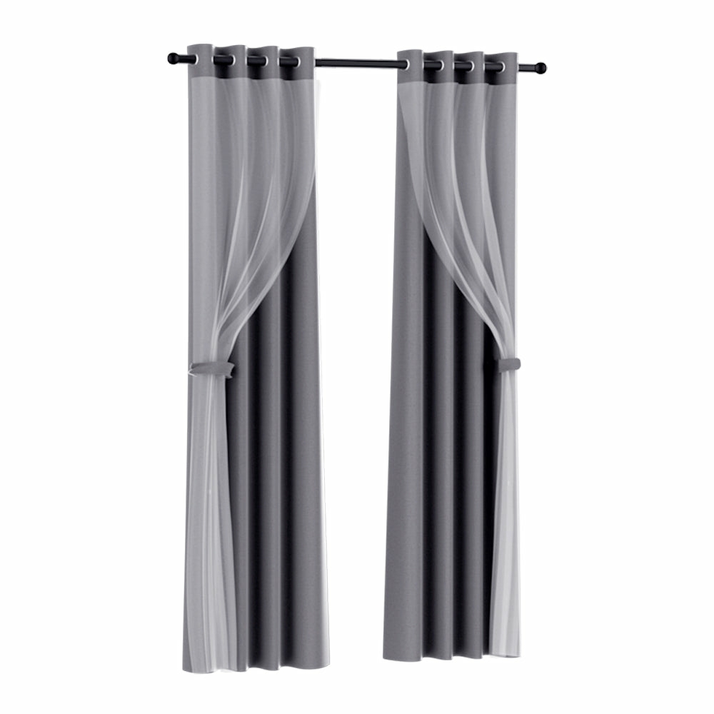 Thermal Blockout Sheer Curtains 250Gsm 2 Panels Curtains