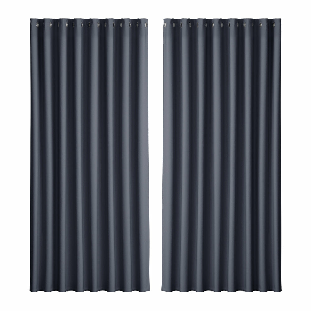 Thermal Insulated Blockout Eyelet Curtains 2 Panels Curtains