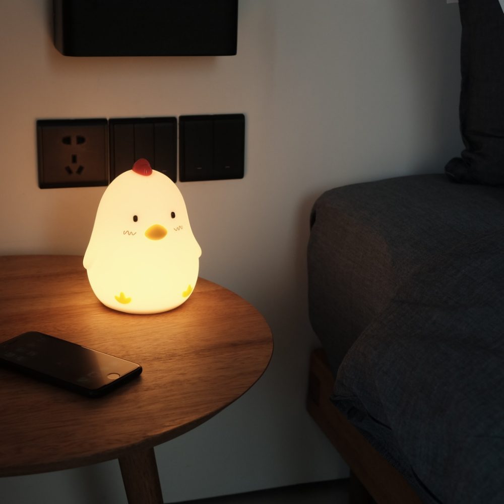 Touch Control Wake Up Chicken Night Lamp Alarm Clock Decor