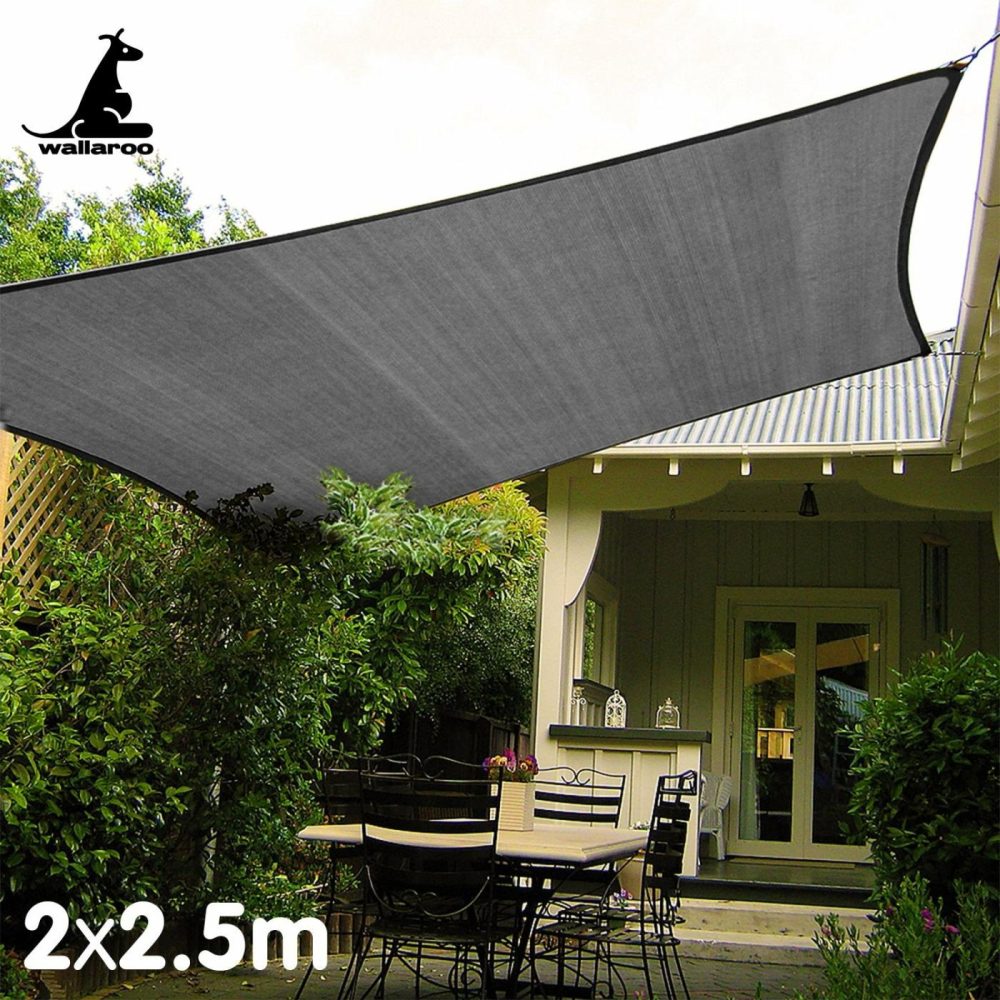 Uv-Blocking Breathable Grey Shade Sail 2X2.5M Garden & Accessories