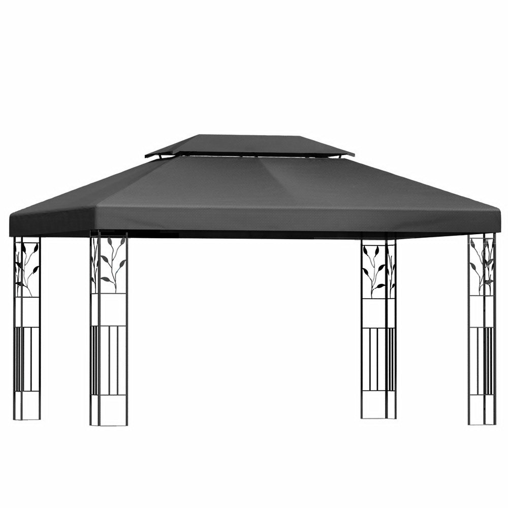 Uv-Resistant 4X3M Grey Event Gazebo With Steel Frame Garden & Accessories