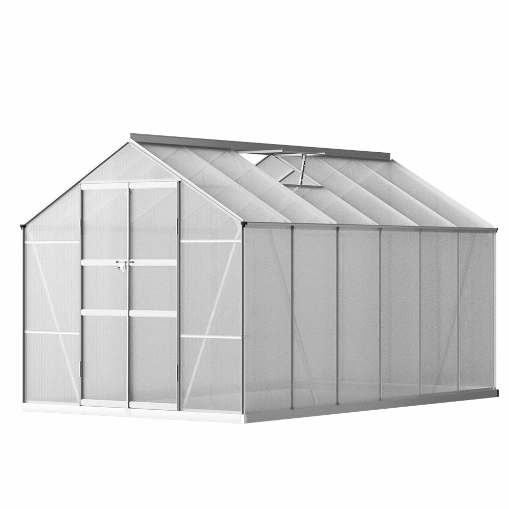 Uv-Resistant Aluminium Greenhouse With Double Doors Garden & Accessories